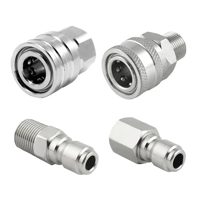 Edelstahl 1/4" Schnellstecker DN8 Adapter für Hochdruckwaschmaschinenzubehör.