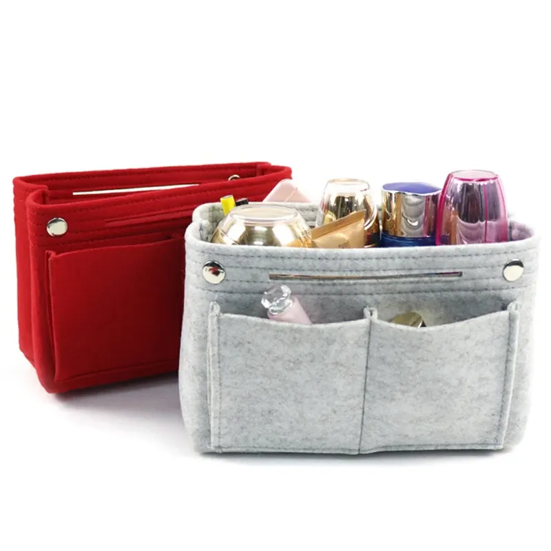 Multifunktions-Make-up-Tasche mit Einsatz für Damen, Reise-Innenhandtasche, Kosmetiktaschen für Damen, tragbarer Aufbewahrungsorganisator, Tragetasche 2024