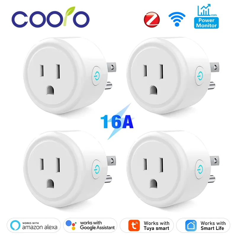 Tuya 16A Smart Plug Zigbee WiFi Steckdose US Kanada Mexiko Peru Japan Power Monitoring Timing Funktion Funktioniert mit Alexa Google Hause
