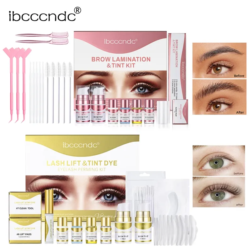 Semipermanentes Augenbrauen- oder Wimpernlift- und Tönungsset, professionelles Augenbrauenlaminieren, Wimpernlifting, Dauerwelle, Wimpernfärben, Augen-Make-up
