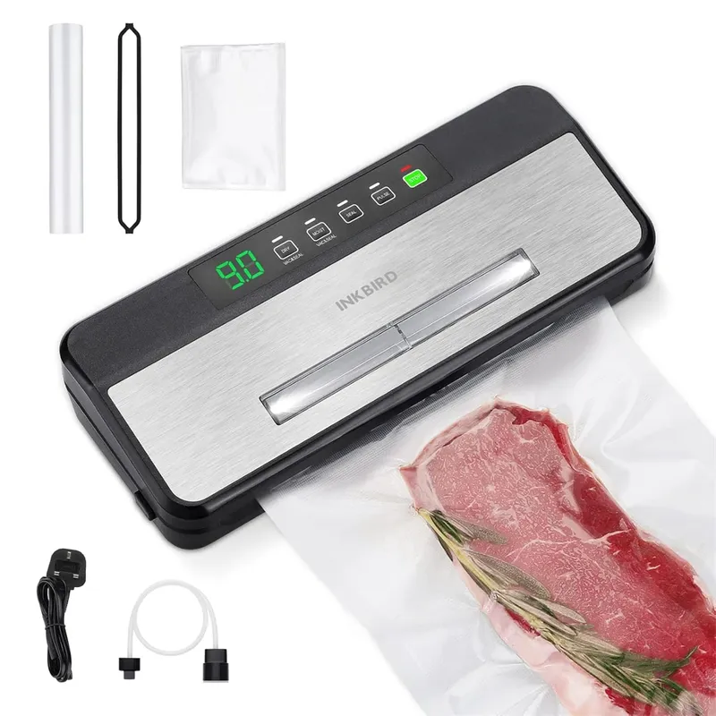 Inkbird Lebensmittel Vakuum ier maschine INK-VS03 80kpa starke Saug automatische Vakuum ierer mit Starter-Kit für die Lagerung von Lebensmitteln