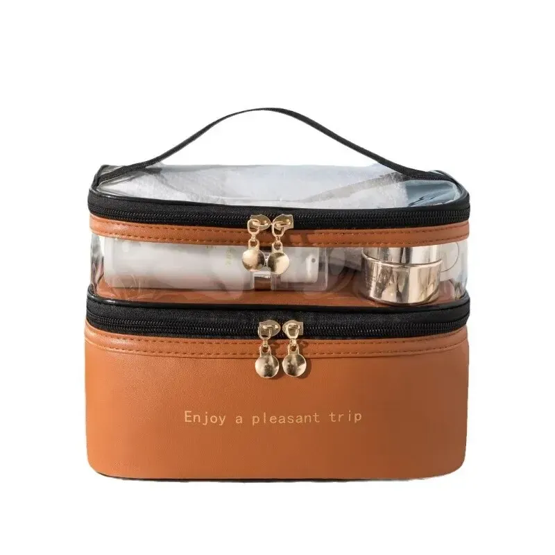 Rilibegan Tragbarer Waschbeutel, großes Fassungsvermögen, Make-up-Taschen, wasserdichte Reise-Aufbewahrungstasche, Reisehandtasche, Kosmetik-Aufbewahrungstasche