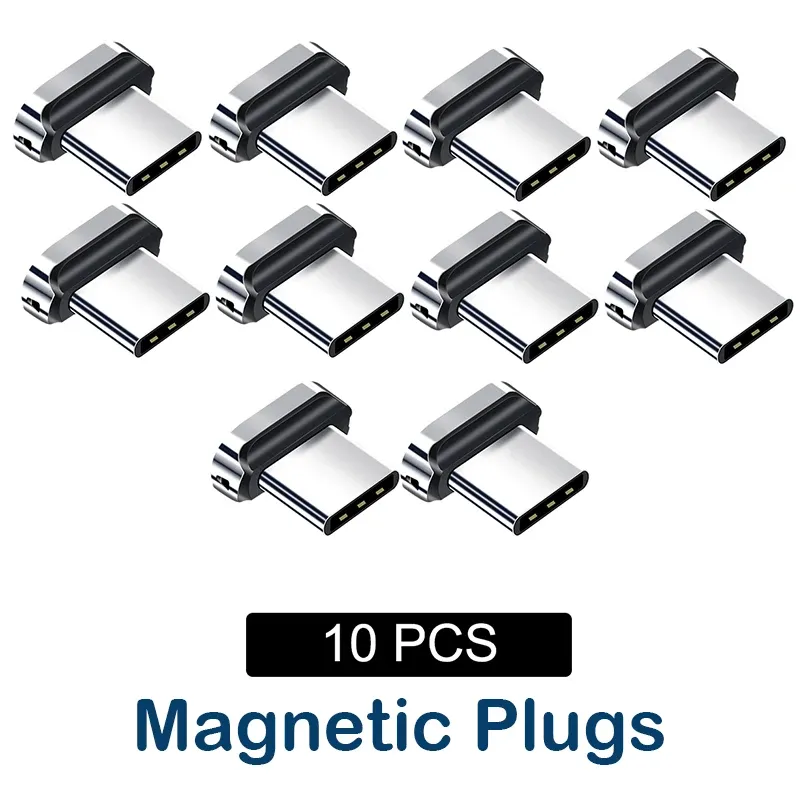 10Pcs Magnetische Spitze für Fonken Magnetische Kabel Typ C Micro USB Magnet Ersatzteil Handy Staub Stecker Adapter für android