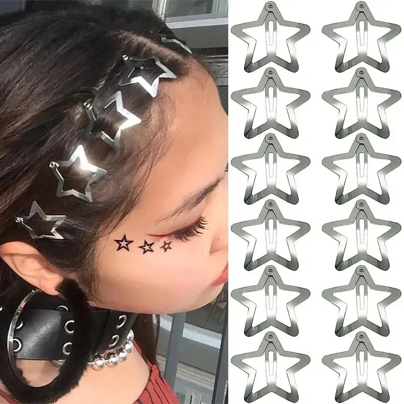 2–100 Stück Stern-Haarspangen für Mädchen, filigrane Stern-Metall-Druckknopf-Clip, Haarnadeln, Haarspangen, modische Bobby-Pin-Kopfbedeckung, Zubehör