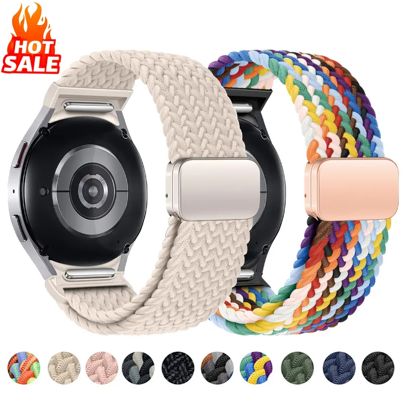 Keine Lücken geflochtenes Band für Samsung Galaxy Watch 7 6 5 4 44 mm 40 mm/5 Pro magnetisches Armband Galaxy Watch6 Watch4 Classic 47 43 Armband