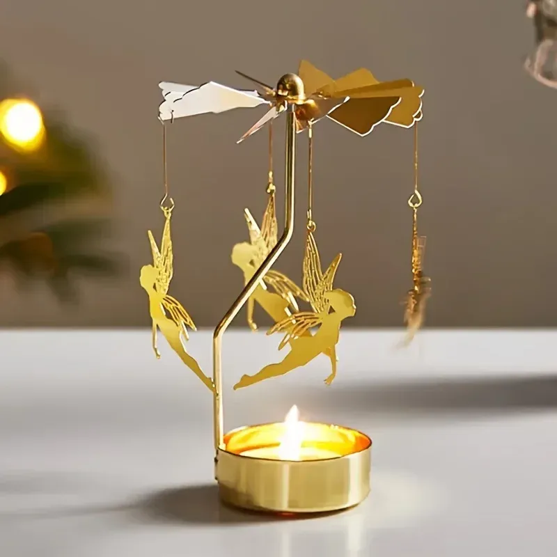 1pc Metall heiß rotierenden Kerzenhalter Weihnachten rotierenden Kerzenhalter Dinner Party Hochzeits feier Kerzenhalter Dekoration Geschenk