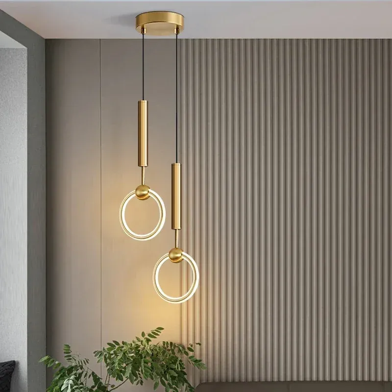 Pendelleuchte Schlafzimmer Nachttischlampe Moderne minimalistische nordische Licht Luxus Kronleuchter Restaurant TV Hintergrund Wandleuchter