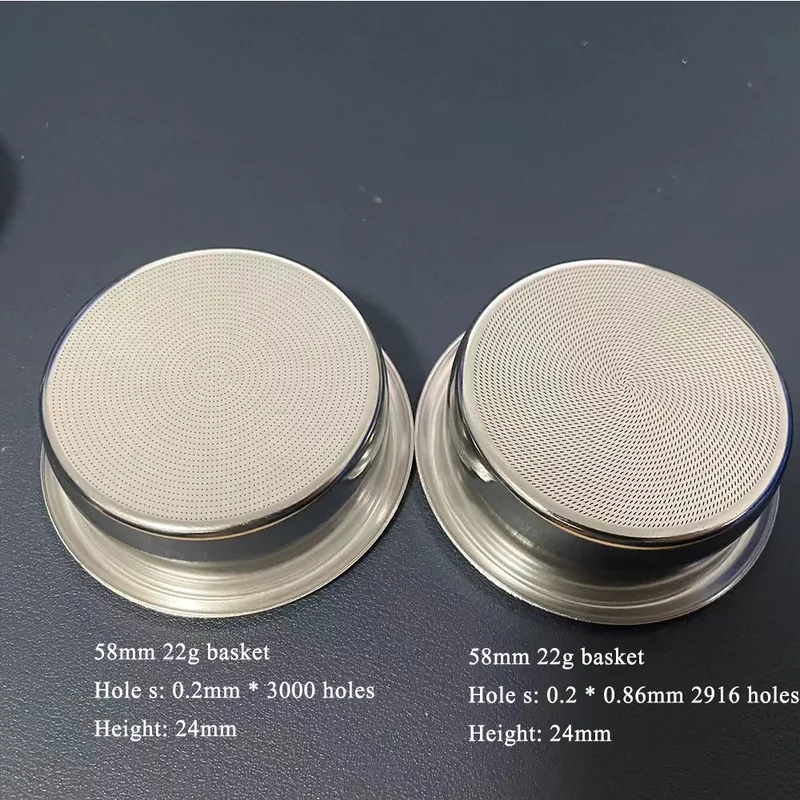 58 mm Espresso-Filterkorb 0,2 mm * 2200-3000 Lochfilter mit hoher Dichte, 22 g Kaffeekorb für Espresso-Siebträger-Kaffeemaschine