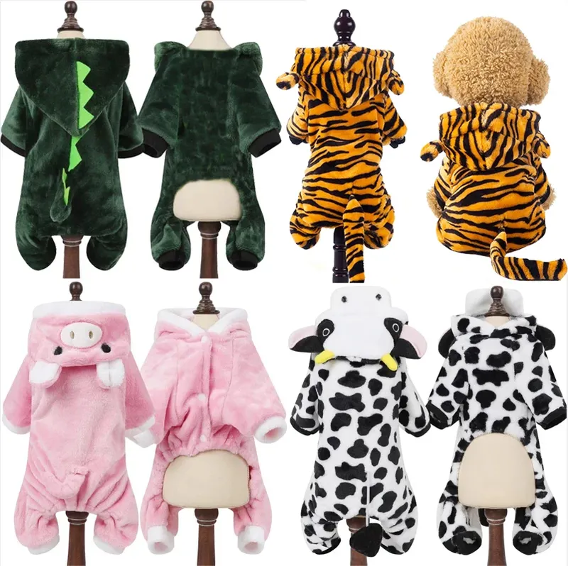 Hundekleidung Weiche Warme Fleece-Hundeoveralls Haustierbekleidung für Kleine Hunde Welpen Katzen Kapuzenpullover Chihuahua Yorkshire Kostüm Mäntel