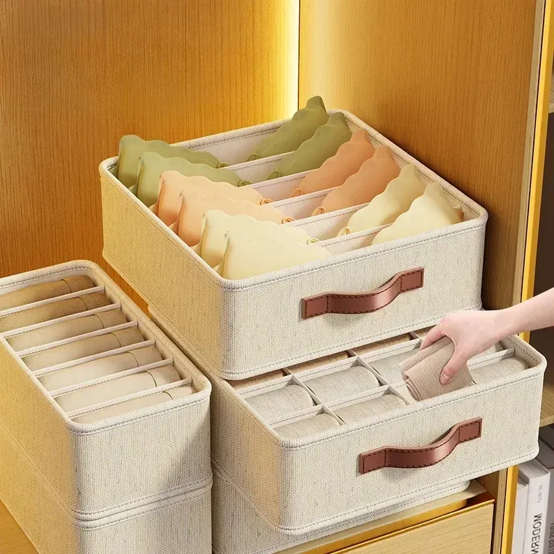 1–5 Stück Stoff-Schubladen-Organizer für Unterwäsche, Socken, BHs – Schrank-Aufbewahrungsbox mit Trennwänden, faltbarer Kleiderschrank-Regal-Organizer Se