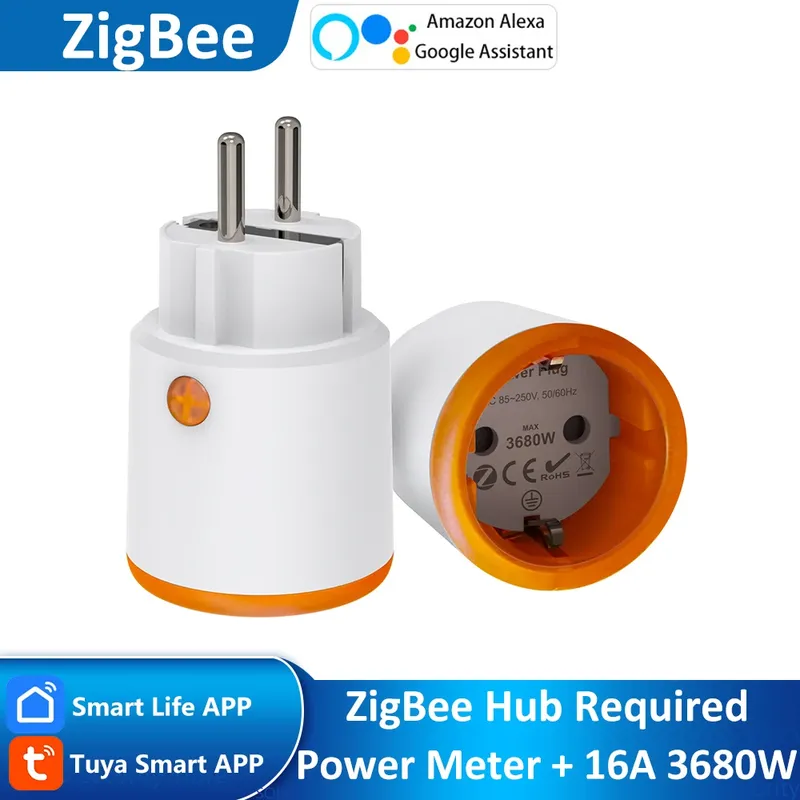 EU 16A Tuya ZigBee Smart Home Energieüberwachung Stecker Steckdose Alexa Google, Home Assistant, Zigbee2mqttt, Smartthings Hub