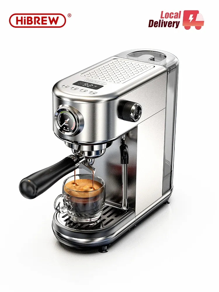 HiBREW 20Bar Halbautomatische Espressomaschine Temperatur einstellbar Kalt/Heiß Super Slim Kaffeemaschine Cappuccino H10B