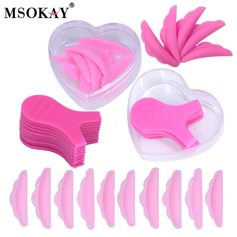 Wiederverwendbare Wimpern Dauerwelle Stangen Silikon Dauerwelle Pad Y Lash Pinsel Curler Applikator Auge Wimpern Heben Werkzeuge Make-Up Herz Fall Kit