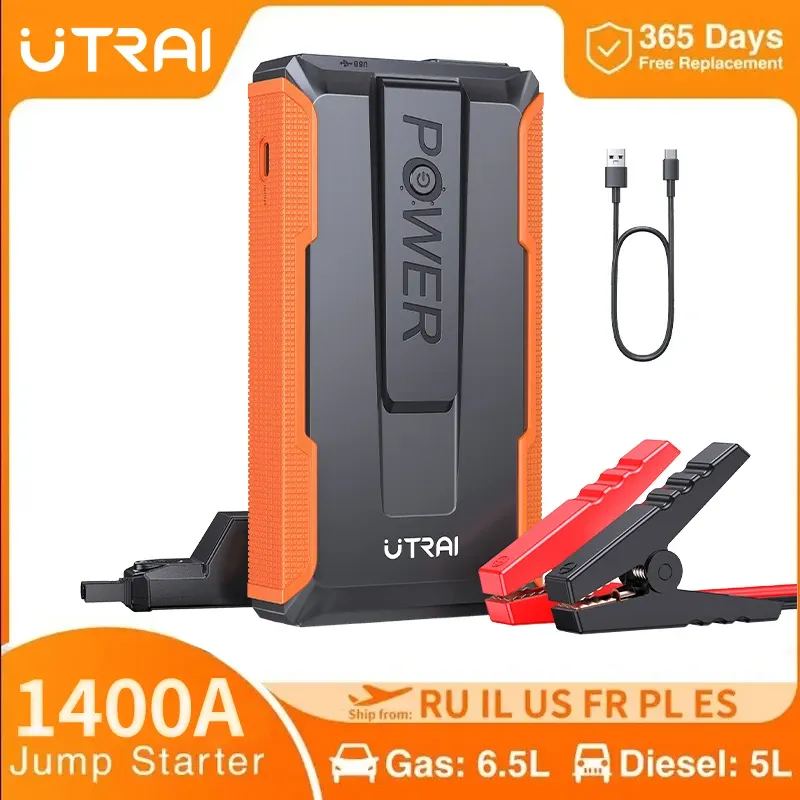 UTRAI Auto Starthilfe 1400A Tragbare Power Bank Auto Starthilfe Batterie Starter Für Auto Notfall Booster Start Gerät