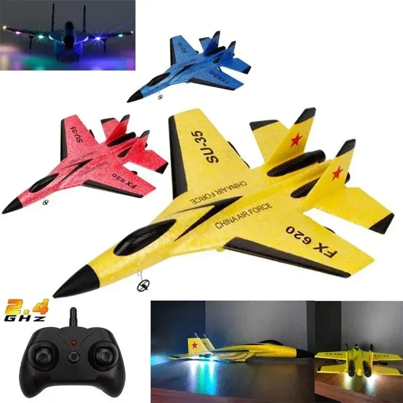 SU35 RC Flugzeug FX620 FX820 2,4G Fernbedienung Fliegen Modell Segelflugzeug Flugzeug Mit Led-leuchten Flugzeug Schaum Spielzeug Für kinder Geschenke