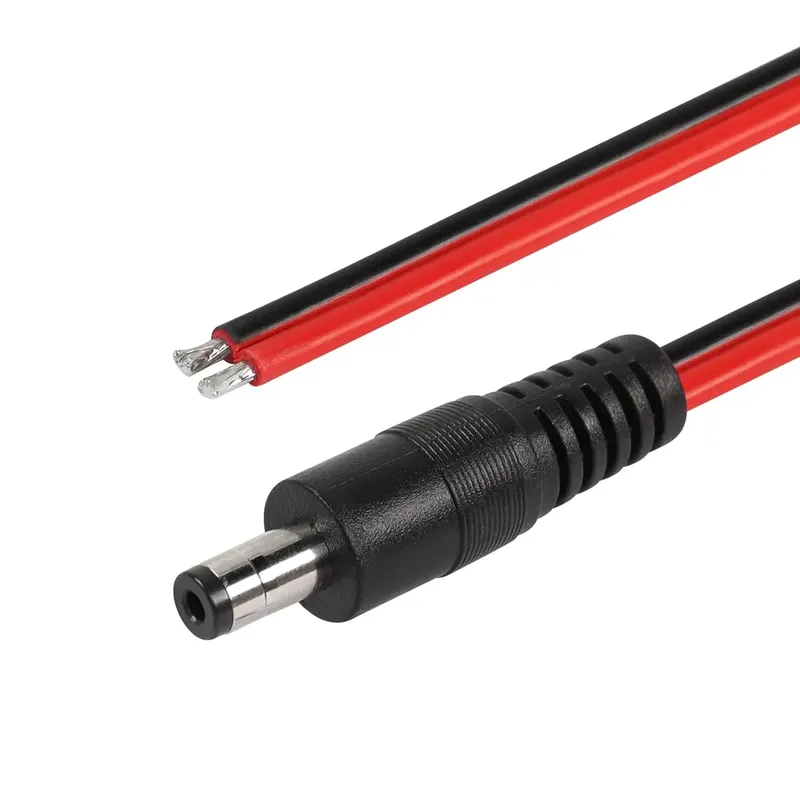 1 stücke 14AWG DC Netzteil 5,5mm x 2,1mm Männlichen Zopf Reparatur Kabel Für CCTV Überwachung Sicherheit Kamera LED streifen Licht Monitor