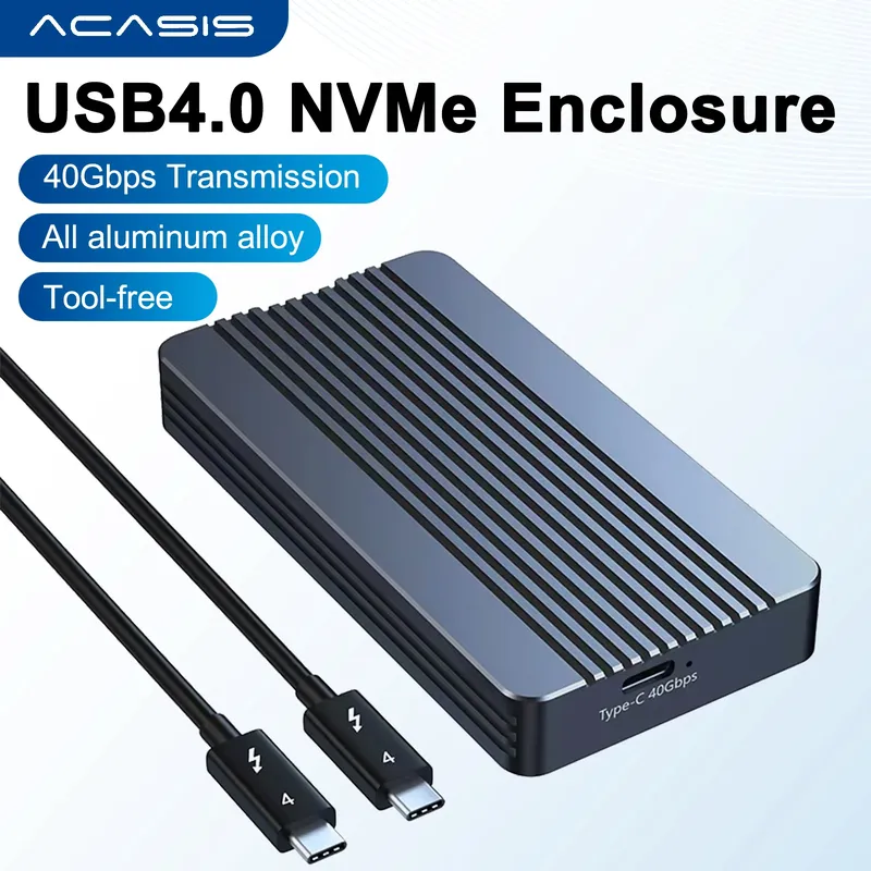 Acasis 40 Gbit/s USB 4.0 NVME M.2 SSD-Gehäuse, kompatibel mit Aluminium M2 externes Gehäuse, kompatibel mit Thunderbolt Typ-C NVME M.2-Gehäuse