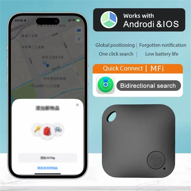 Intelligenter Bluetooth GPS-Tracker Anti-Verlust-Erinnerung Kompatibel mit Android iOS Autoschlüssel Haustier-Finder Bewerteter Ortungsgerät