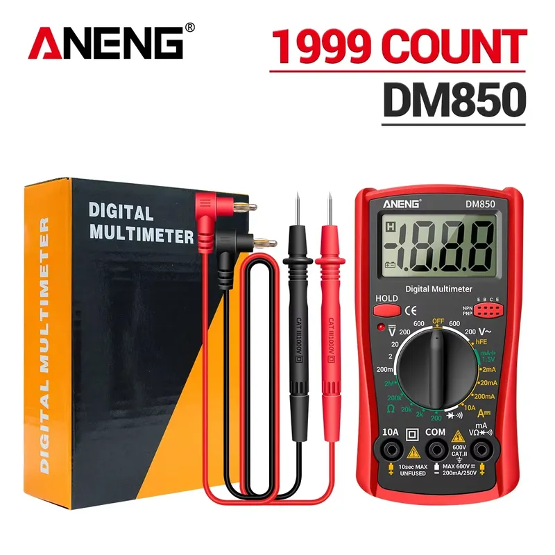 ANENG DM850 Automatisches Digitalmultimeter, professionelles Multimetro, AC/DC-Spannungsprüfer, 1999, zählt Ohm, Amperemeter, Elektrowerkzeuge