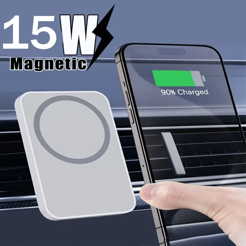 15W Magnetisches kabelloses Auto-Ladegerät MagSafe für iPhone 17-12 Pro Max Mini, Lüftungsschlitz-Auto-Handyhalterung, schnelles Laden im Auto