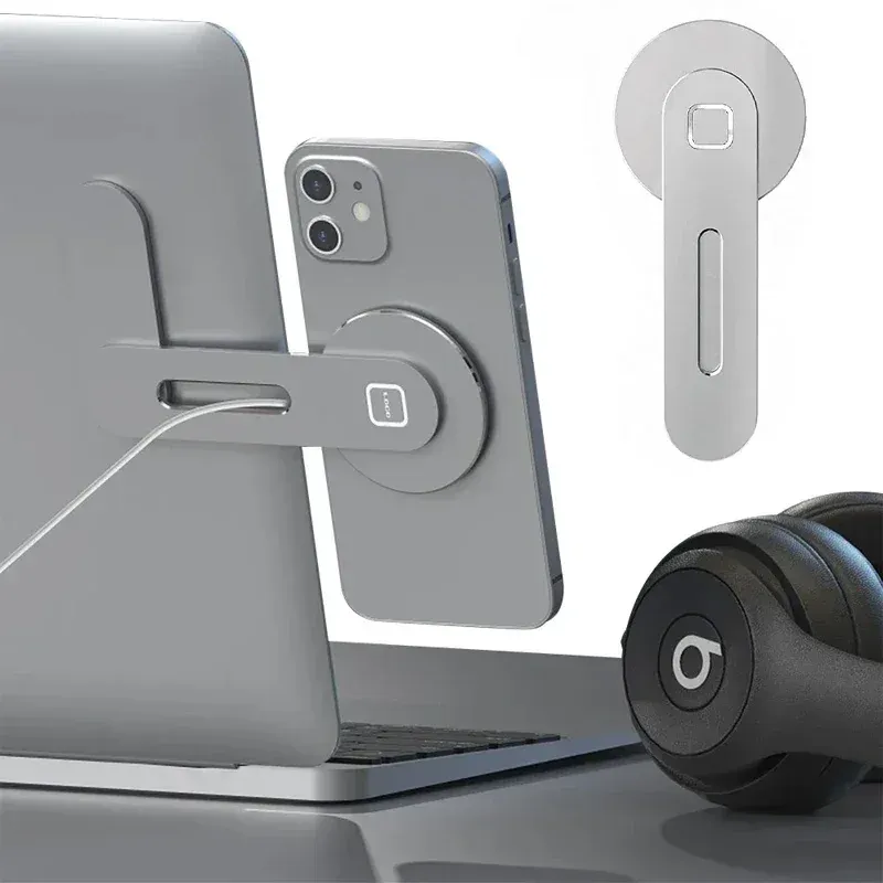 2025 Magnetischer Laptop-Handyhalter, Computer-Monitor, seitliches Handy, schlank und faltbar, für iPhone 14, 13, 12er-Serie, Hülle und alle Telefone