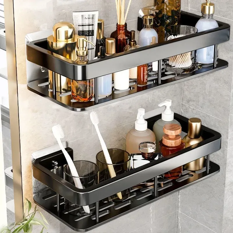 Badezimmer  Lagerregal  Kein Bohrer  Regale  An der Wand montiert  Eckregal  Duschhalter  Für WC  Shampoo-Organizer  Badezimmerzubehör