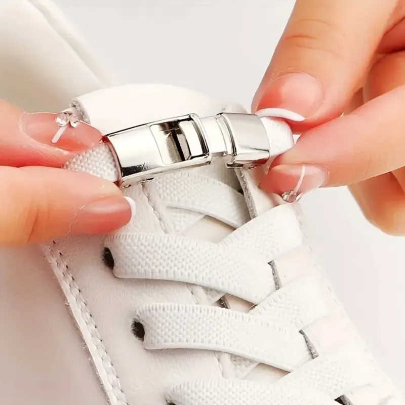 Elastische Schnürsenkel ohne Binden, Halbkreis-Schnürsenkel für Kinder und Erwachsene, Sneakers, Schnürsenkel, schnelle Lazy-Metallverschluss-Schnürsenkel, Schnürsenkel