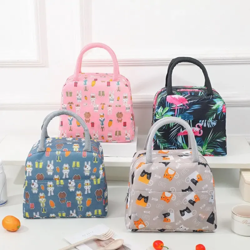 Cartoon Mittagessen Tasche Tragbare Isolierte Thermische Wärme kinder Bento Tasche Picknick Tote Kid Schule Lunch Box Taschen Kühler Eis pack Neue