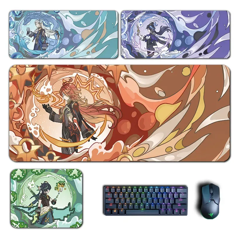 Anime Genshin Impact Mauspad Hu Tao Nahida Scara Raiden Mousepad Computer Manga Tastatur Pad Manga Gaming Zubehör Schreibtisch Matte