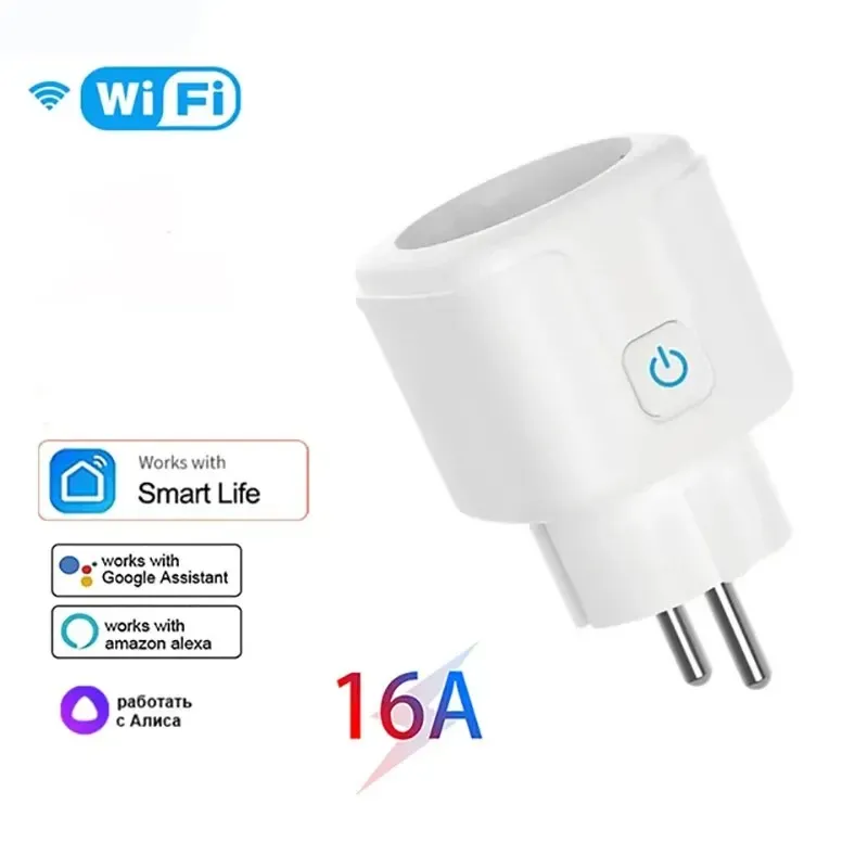 Tuya Wifi Smart Steckdose EU Stecker 16/20A Power Monitor Fernbedienung SmartLife APP Funktioniert mit Alexa Yandex Alice google Assistent