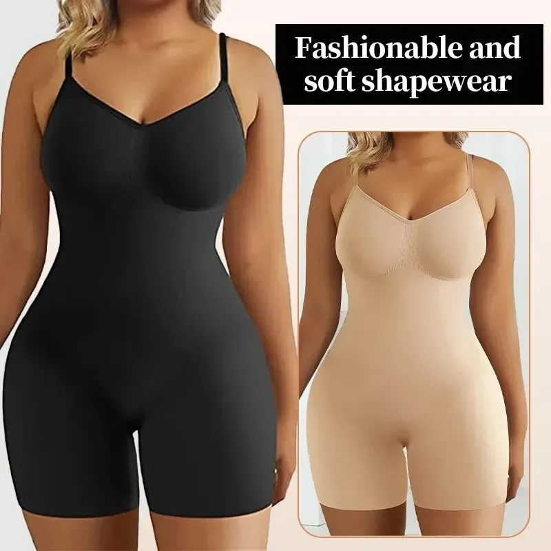 Body für Damen, Bauchkontrolle, nahtlos, hohe Taille, flacher Bauchgürtel, Stretch-Shapewear, Body Shaper