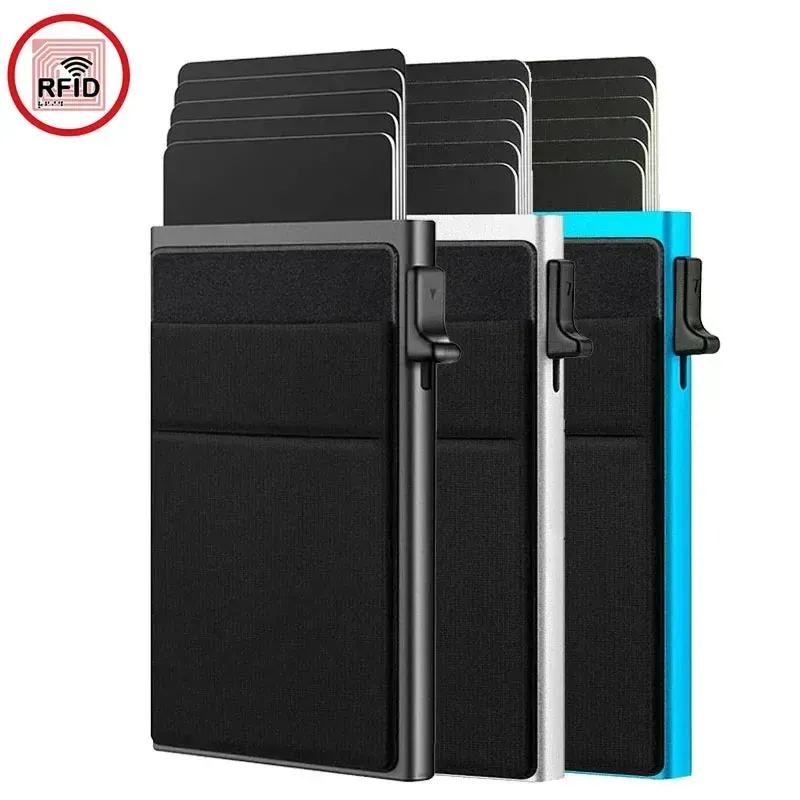 Unisex Anti Rfid Blocking Protected ID Kredit Magic Card Holder Männer dünne schlanke minimalistische Smart Wallets Metall ID Cardholer Case