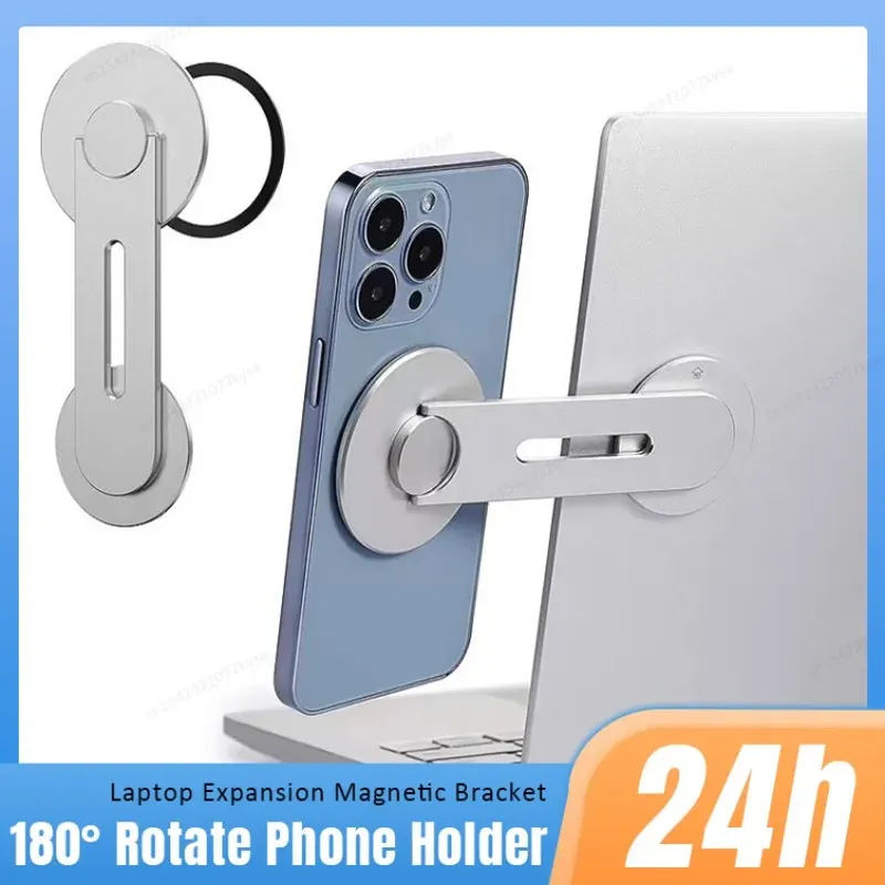 Selbstklebende Laptop-Erweiterungshalterung 180 °   Rotation magnetischer Telefonhalter für Magsafe iPhone 16 15 14 13 12 Pro Max Handyständer