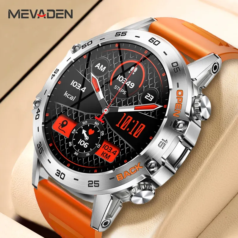 MEVADEN 1,39 Zoll Bluetooth Anruf Smart Uhr Männer Sport Fitness Tracker Uhren IP67 Wasserdichte Smartwatch für Android IOS MD52