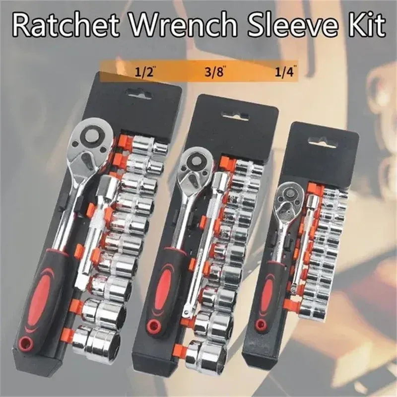 12 stücke Steckdose Ratschen griff Schraubens chl üssel satz 1/4 3/8 1/2 Schraubens chl üssel satz mit Verlängerung stange und 10 gemeinsamen Steckdosen Autore paratur Handwerkzeuge