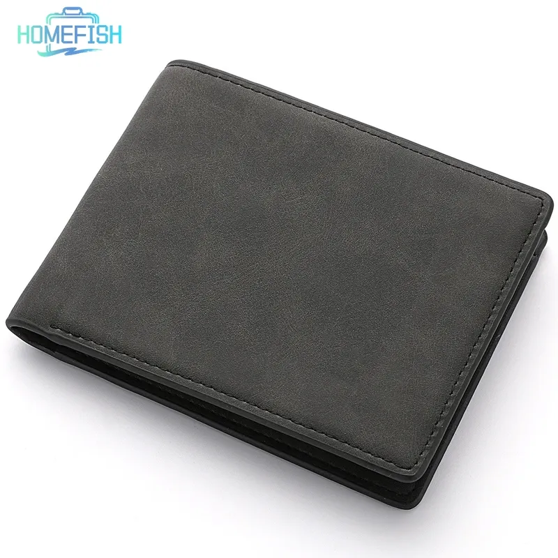 HOMEFISH 2026 Herren-Kurzgeldbörse - Hochwertiges weiches Leder, leichtes Design, geeignet zum Aufbewahren von Banknoten.