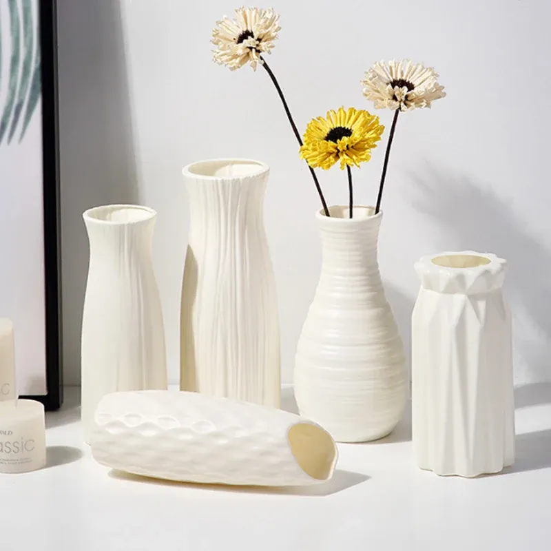 Einfache Kleine Frische Blumenvase Nordic Kunststoff Vase Szene Dekoration Raum Dekoration Hochzeit Liefert Hochzeit Geschenk 1pc