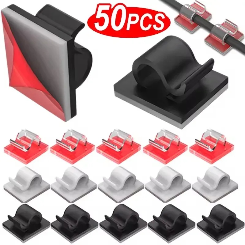 10/20/50PCS Kabel Organizer Clips Draht Wickler Halter Schutz USB Kabel Management Klebe Haken Schreibtisch Klemme für Home Office