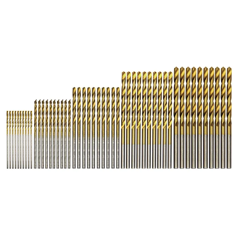 50-teiliges, titanbeschichtetes Spiralbohrer-Set, 1–3 mm, kleiner Bohrer, elektrische Bohrmaschine, Bohrset, DIY-Holzbearbeitungsbohr- und Öffnungswerkzeug