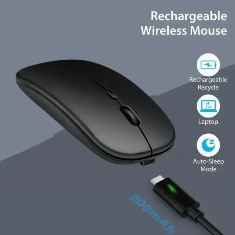 Tragbare wiederaufladbare kabellose Gaming-Maus, ergonomisch, leise und magisch, geeignet für tragbare Computer, Tablets, iPad-Telefone