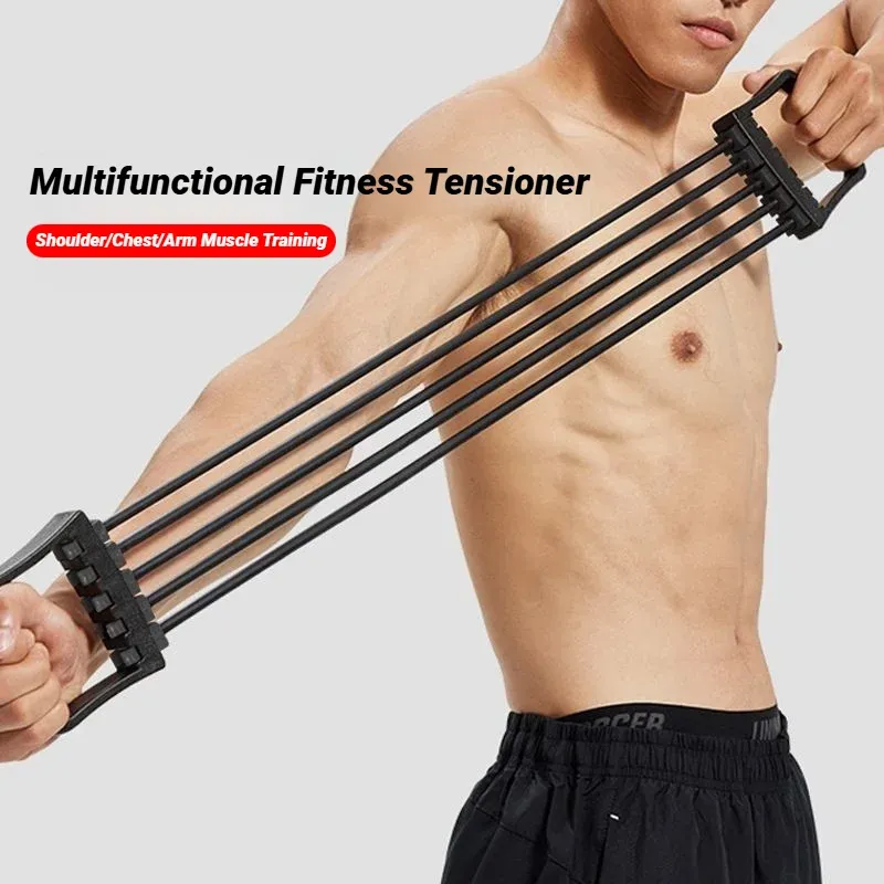 Geeignet für den Heim- und Fitnessstudio-Gebrauch. Verstellbares Gummi-Widerstandsband. Multifunktionaler abnehmbarer Brusttrainer, Fitnessgeräte