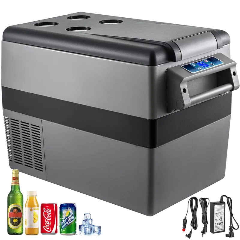 SucceBuy 20L 22L 35L 45L 55L Autokühlschrank Mini-Kühlschrank mit Gefrierfach Tragbarer Kompressorkühler DC 110-240V Eisbox für Camping