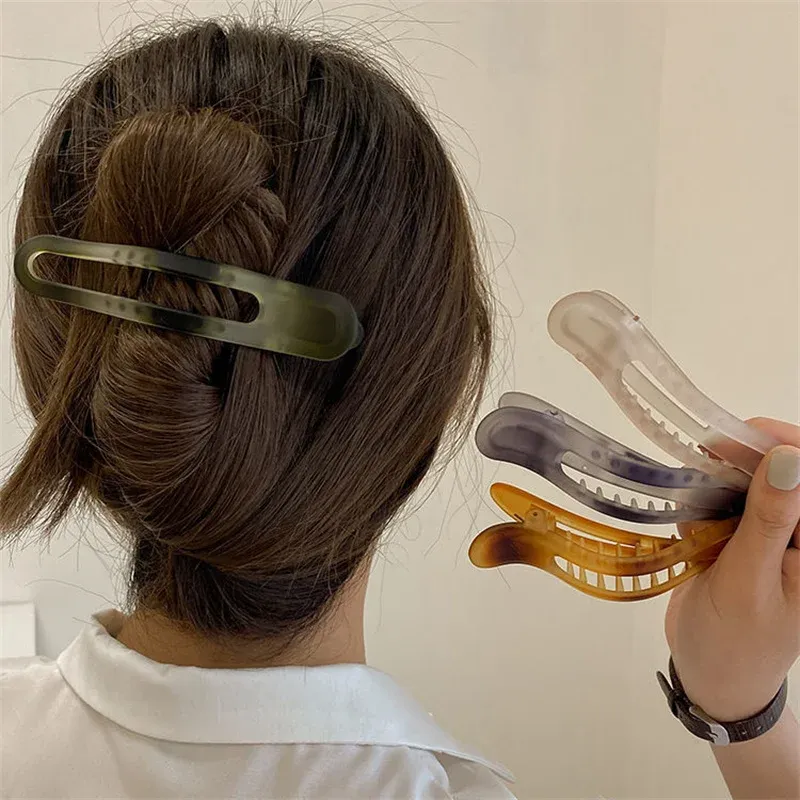 Neue Acryl Matte Entenschnabel Haar Krallen Barrettes Bogen Einfarbig Haar Clips Haar Zubehör Für Frauen Haarnadel Pferdeschwanz Kopfbedeckungen