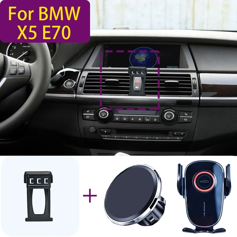 Für BMW X5 E70 2008 2009 2020-2013 Magnetische Auto Telefon Halter Magnet Halterung Drahtlose Lade Telefon Stehen Angepasst halterung Basis