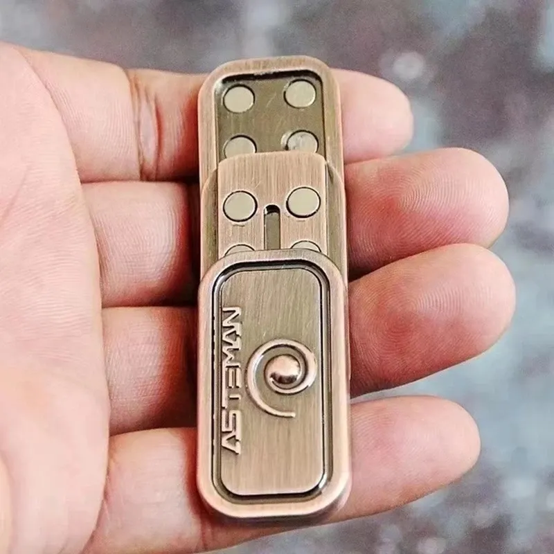 Magnetischer Push-Slider, 3-stufig, starke Festigkeit, Metall, EDC-Handspinner, Zappelspielzeug, Autismus, sensorisches Spielzeug, ADHS, Angst, Stressabbau