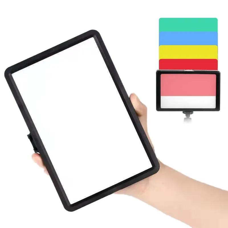 LED-Fülllampe, Videoleuchte, zweifarbig, 3200 K-5600 K, 4 Farben, dimmbar, Umgebungslampe, Fotografie-Beleuchtung für Live-Stream Tiktok