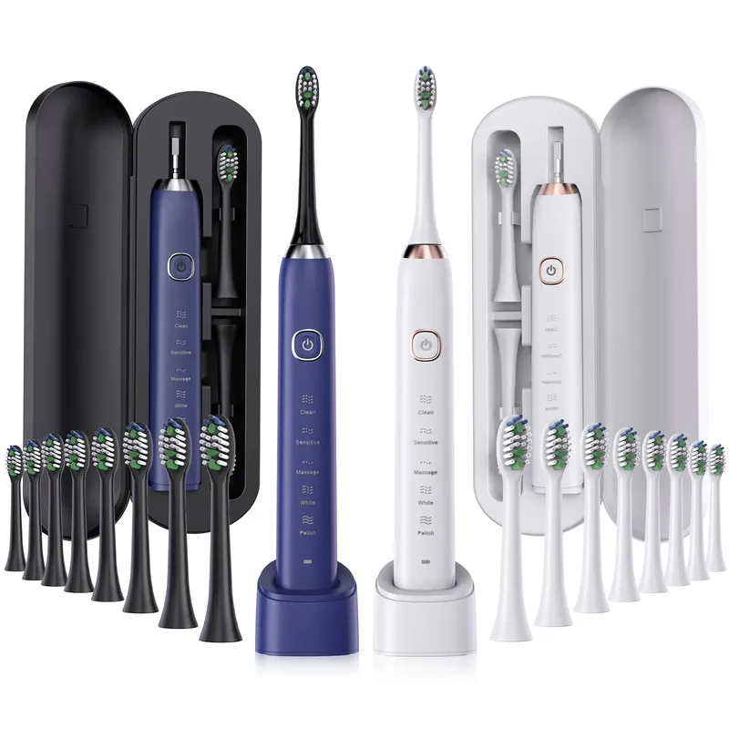 Sonic Elektrische Zahnbürste Smart Ultraschall Dental Zähne Bleaching Wiederaufladbare Erwachsene Zahnbürste Sarmocare S100 Mit 8 Bürstenkopf