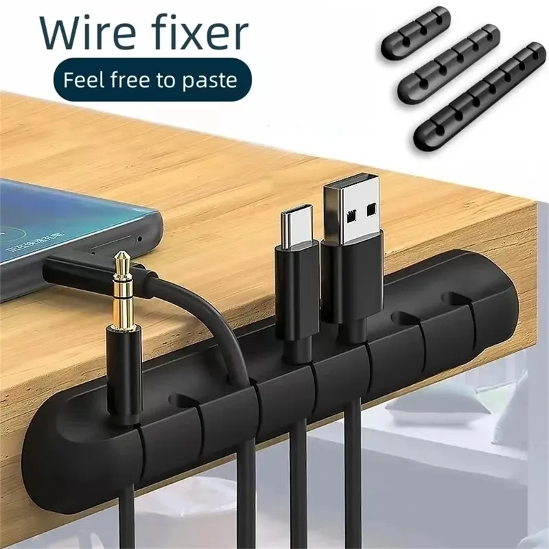 USB Kabel Organizer Silikon Kabel Wickler Desktop Ordentlich Management Clips Kabel Halter Für Maus Tastatur Kopfhörer Draht Organizer
