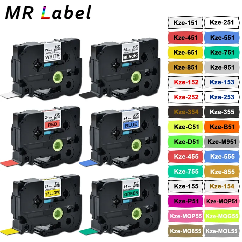 1 Packung kompatibel für 24 mm TZe251 TZe-251 TZE-451 SE5 P-Touch Etikettendrucker TZe355 TZe-151 TZ451 tze-551