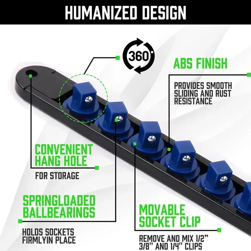 1 Stücke 360 Grad Schwenk Sockel Organizer 1/4 zoll 3/8 zoll 1/2 zoll Premium Qualität Sockel Clip Schiene Halter Sockel Organizer Werkzeuge
